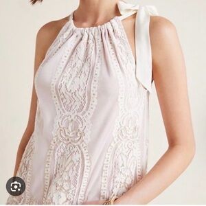 Anthropologie By Blank Bl^nk Pink Lace Tank Top Size S